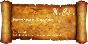 Martinek Csanád névjegykártya